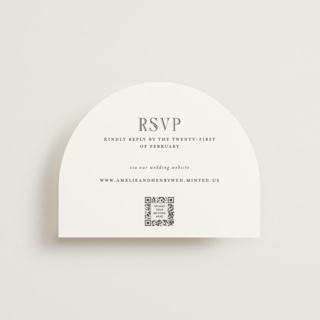 "Hepburn" - RSVP Online Enclosure Cards in Tuxedo by Megan Davis - Front