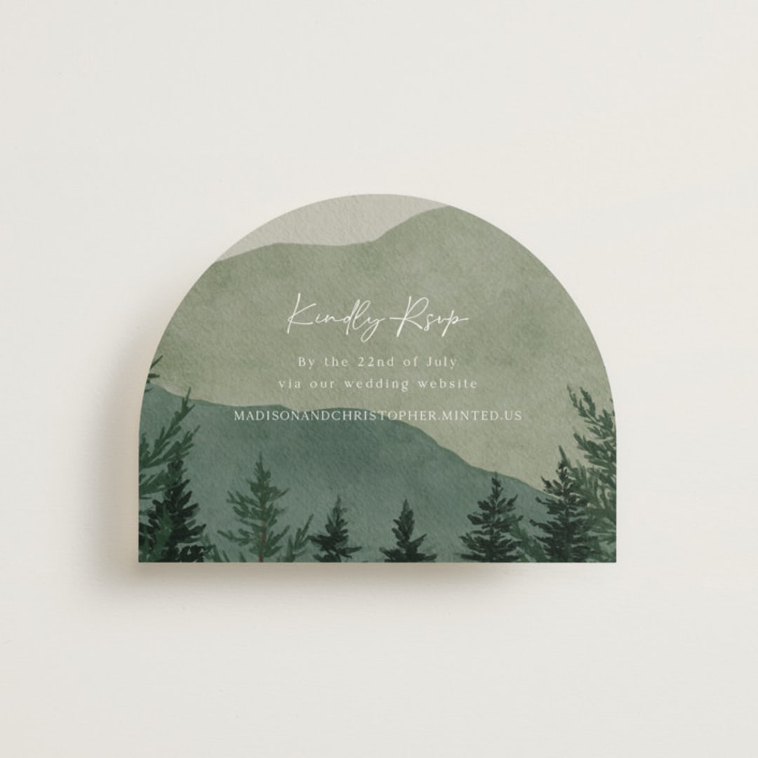 "The Forest" - RSVP Online Enclosure Cards in Jade by Elly - Front