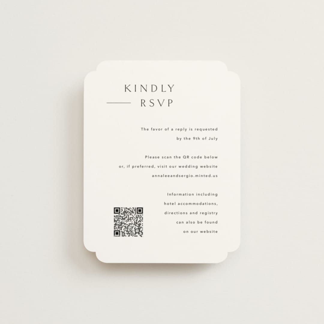 "Rhythmic" - RSVP Online Enclosure Cards in Simply White by Jennifer Postorino - Front
