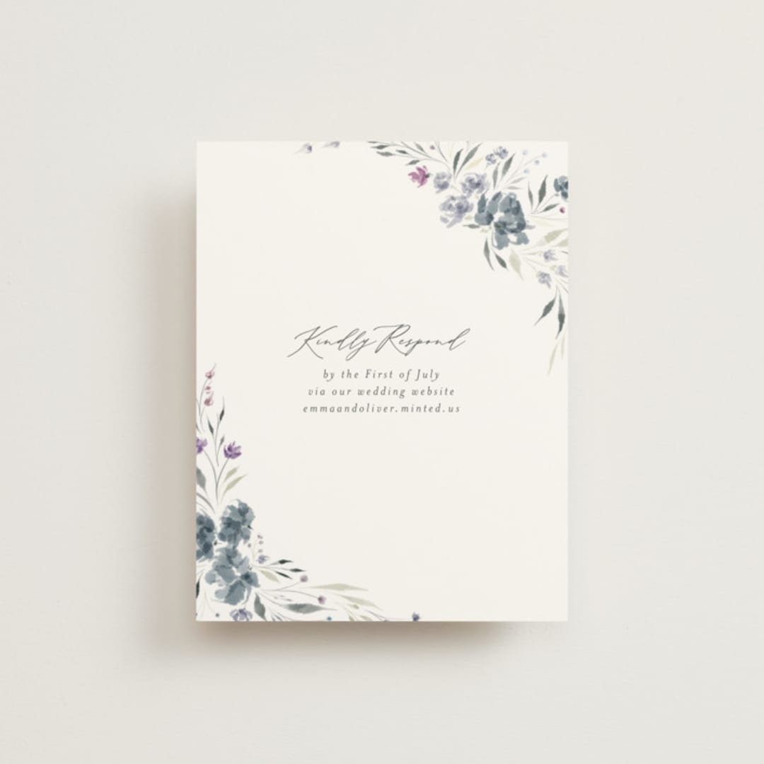 "Violet Cascade" - RSVP Online Enclosure Cards in Violet by Nicoletta Savod - Front