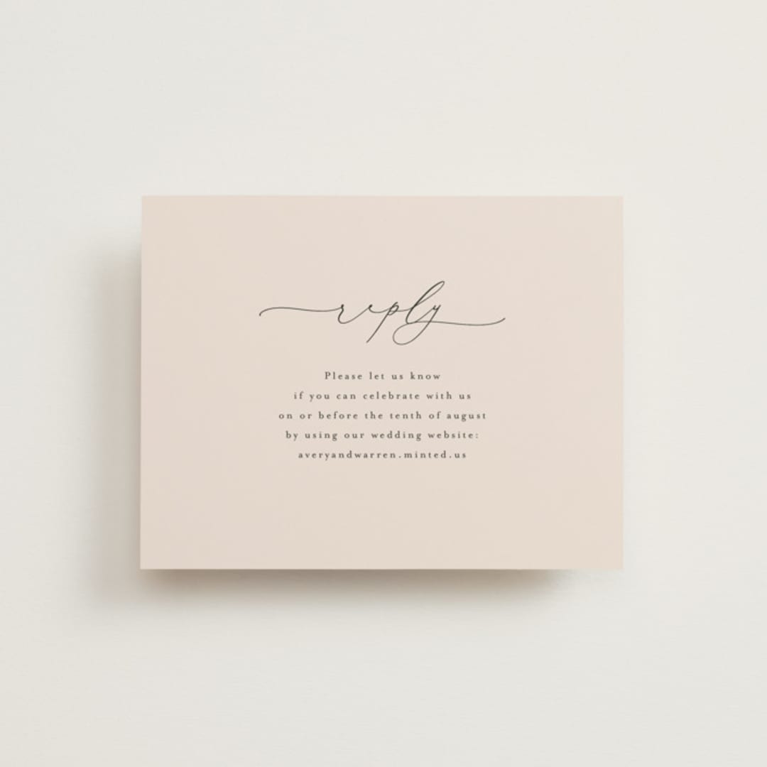 "Everlasting" - RSVP Online Enclosure Cards in Latte by Jennifer Postorino - Front