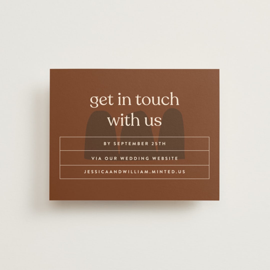 "Private Affair" - RSVP Online Enclosure Cards in Cinnamon by Nazia Hyder - Front