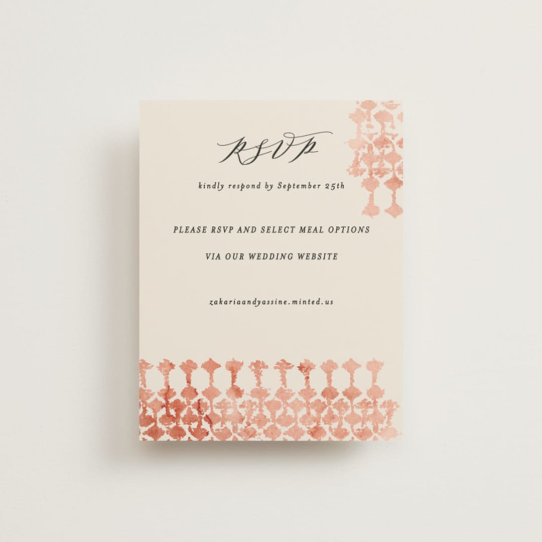 "Moroccan Jewel" - RSVP Online Enclosure Cards in Sepia Sunset by Zhay Smith - Front