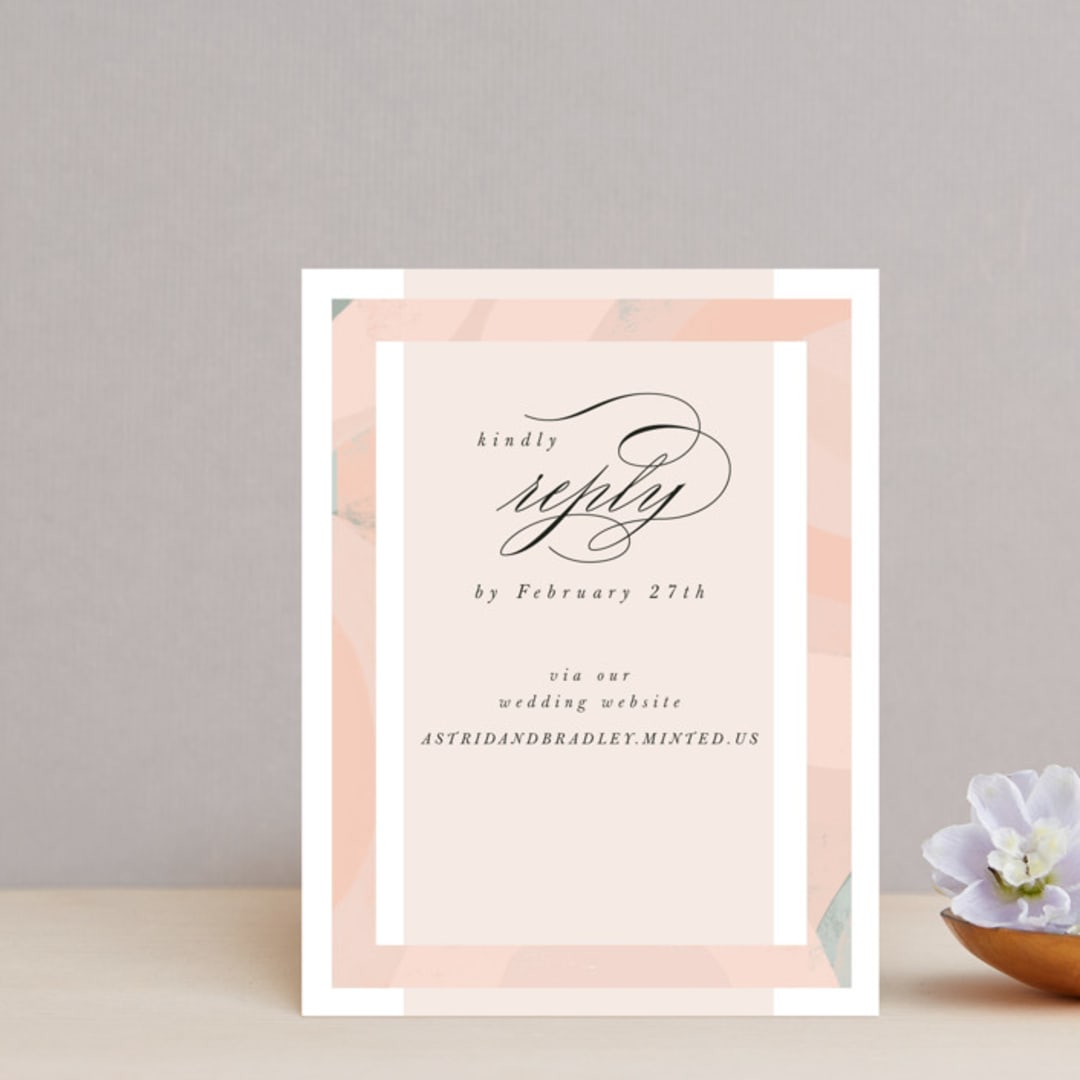 "Marbled Arch" - RSVP Online Enclosure Cards in Peach by Anna Elder - Front