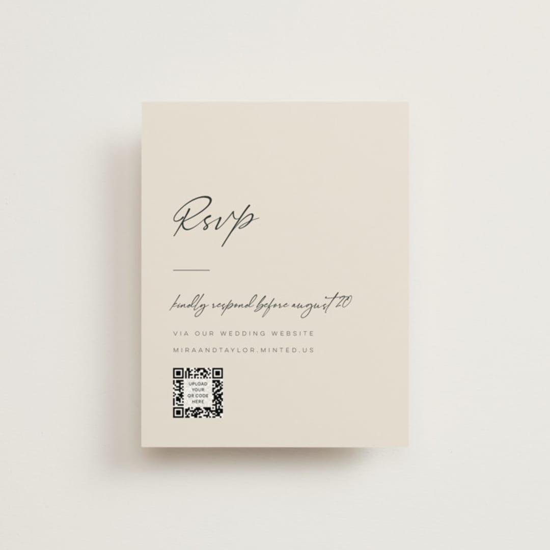 "Modernline" - RSVP Online Enclosure Cards in Cotton by April Astudillo - Front