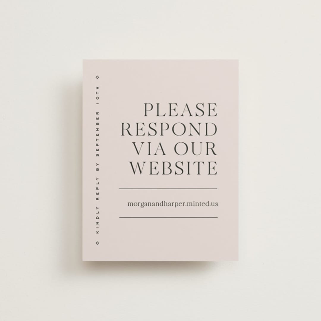 "Coco" - RSVP Online Enclosure Cards in Linen by Carly Reed Walker - Front