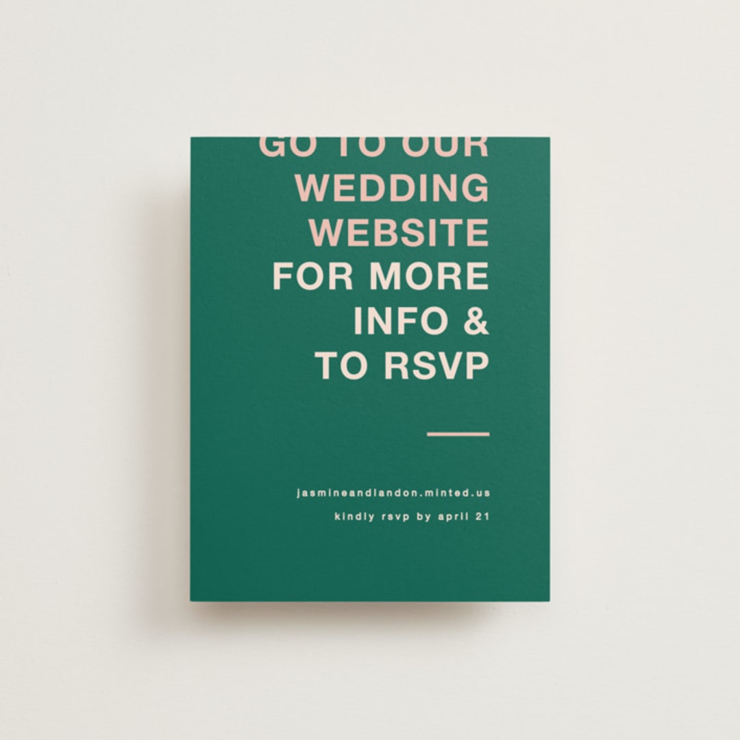 "Bold Type" - RSVP Online Enclosure Cards in Parrot by Owl and Toad - Front