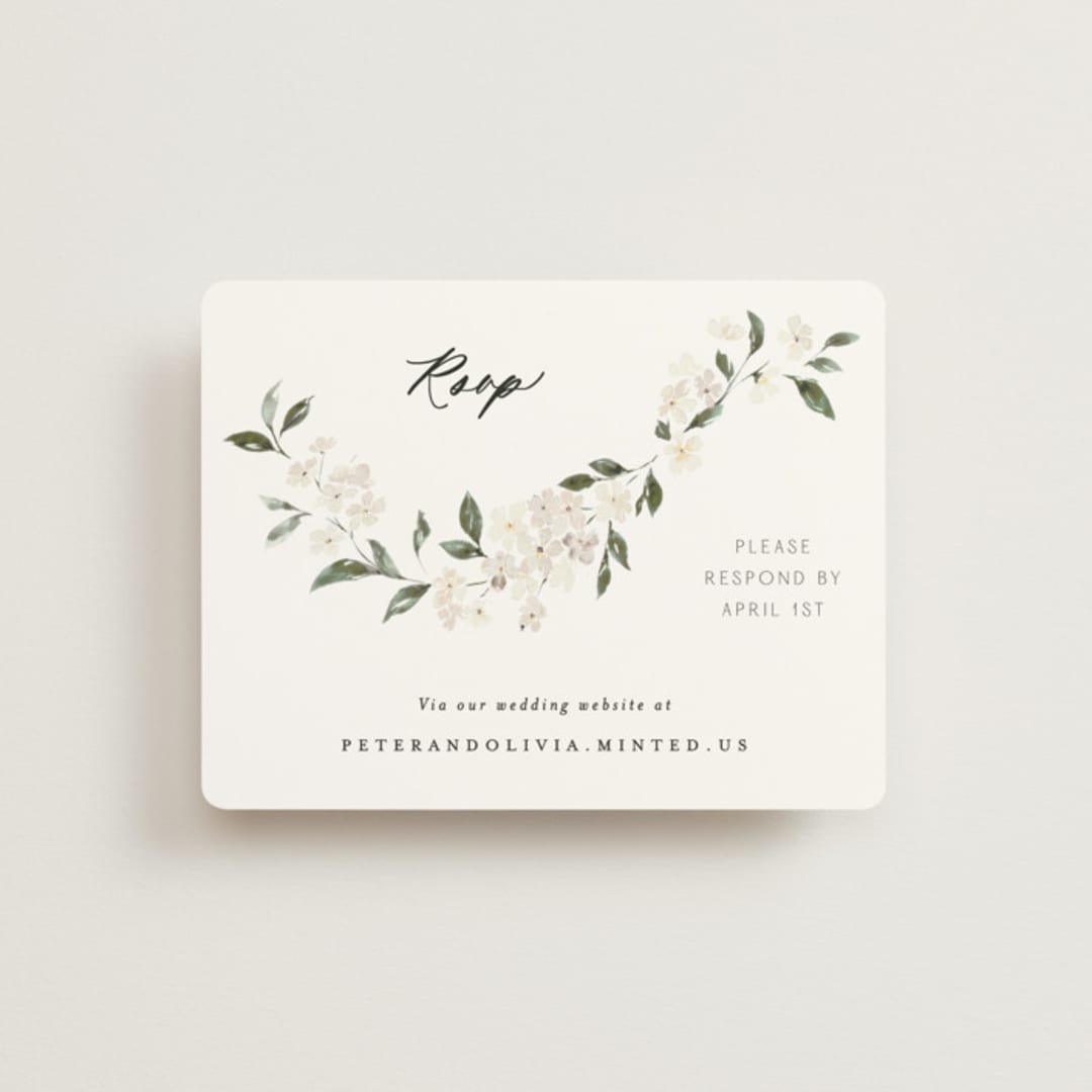 "Sweeping Vine" - RSVP Online Enclosure Cards in Porcelain by Itsy Belle Studio - Front