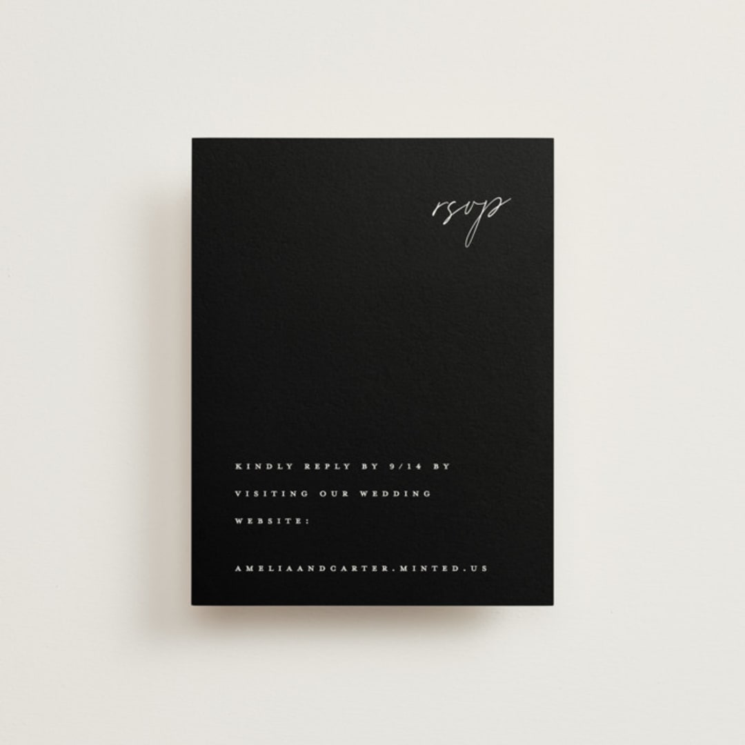 "Slate" - RSVP Online Enclosure Cards in Bridal Veil by Up Up Creative - Front