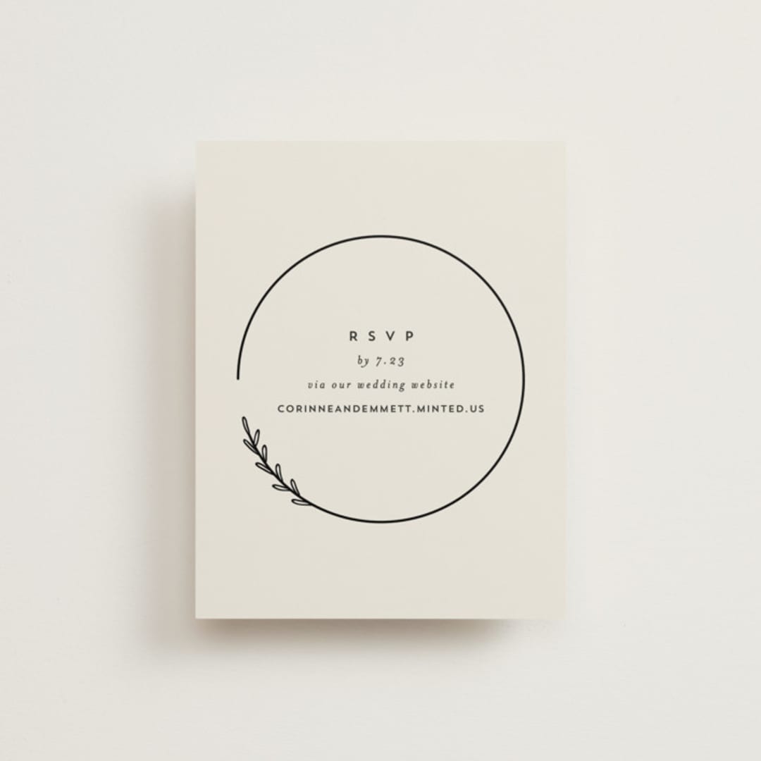 "Connect" - RSVP Online Enclosure Cards in Almond by Brianne Larsen - Front