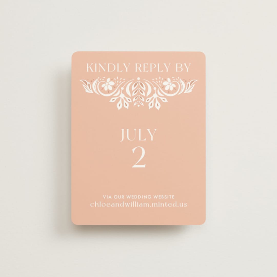 "modern folk" - RSVP Online Enclosure Cards in Blush by GeekInk Design - Front