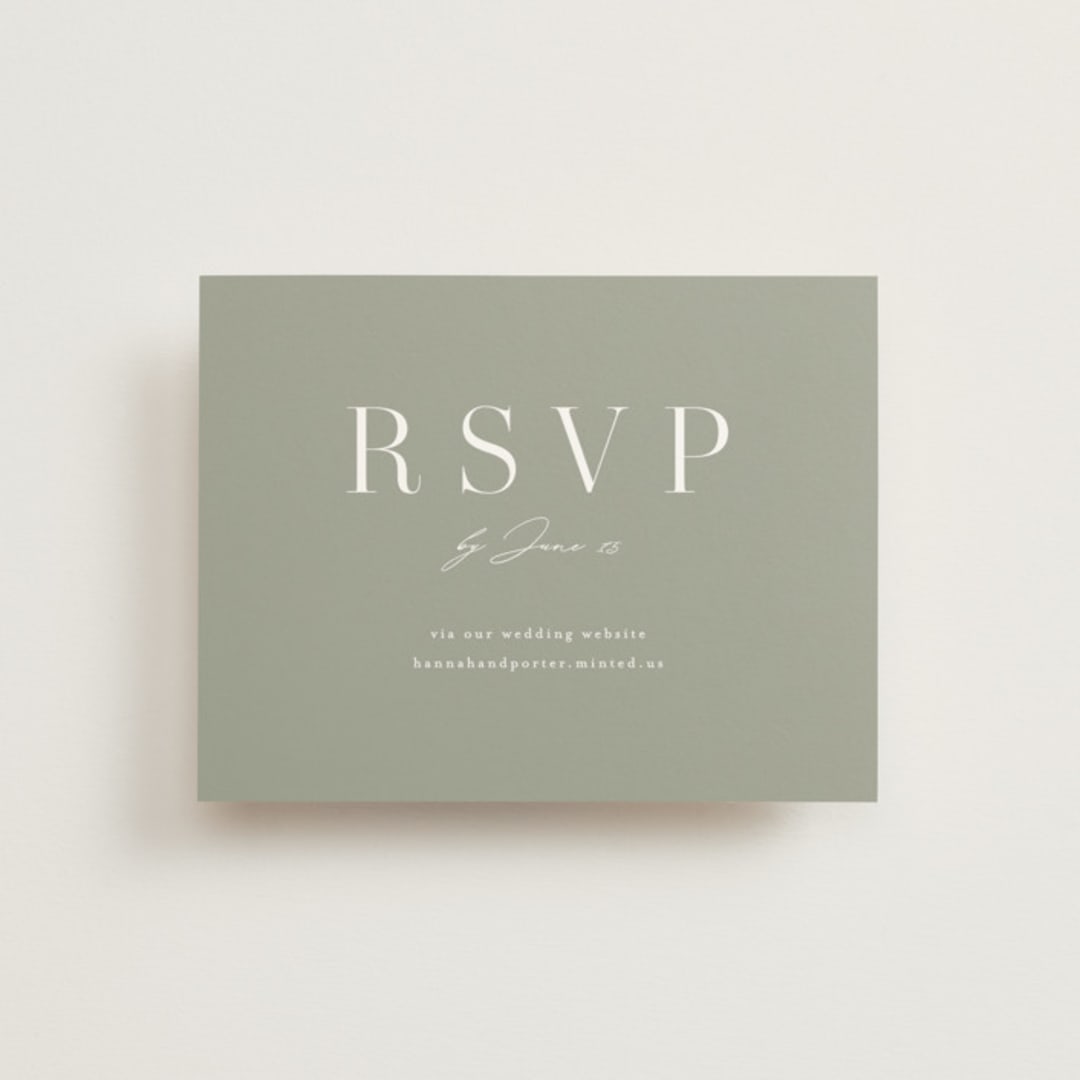 "Mystique" - RSVP Online Enclosure Cards in Linen by Ashley Rosenbaum - Front