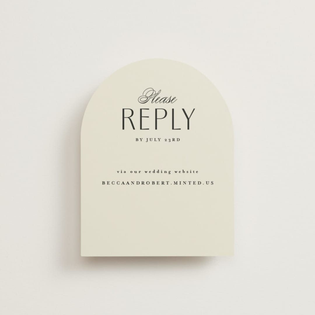 "Elegant Type" - RSVP Online Enclosure Cards in Cream by Louise Kay - Front