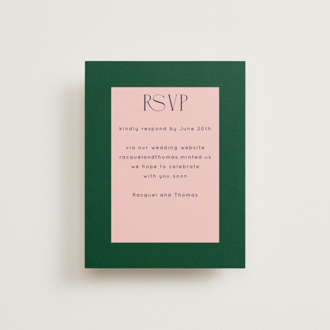"modern tropics" - RSVP Online Enclosure Cards in Blush by Baumbirdy - Front