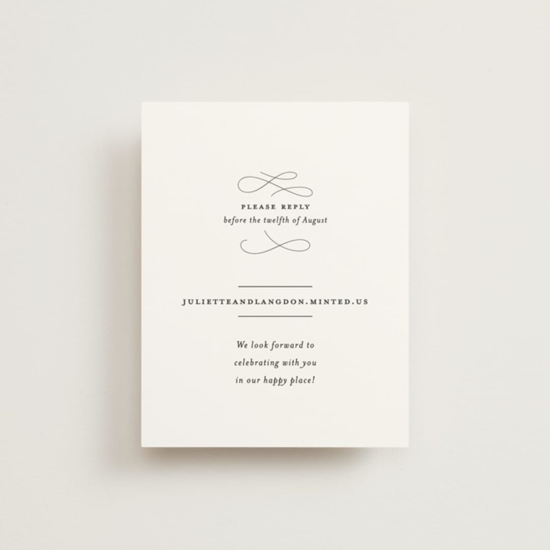 "Beyond Words" - RSVP Online Enclosure Cards in Snow by Kimberly FitzSimons - Front