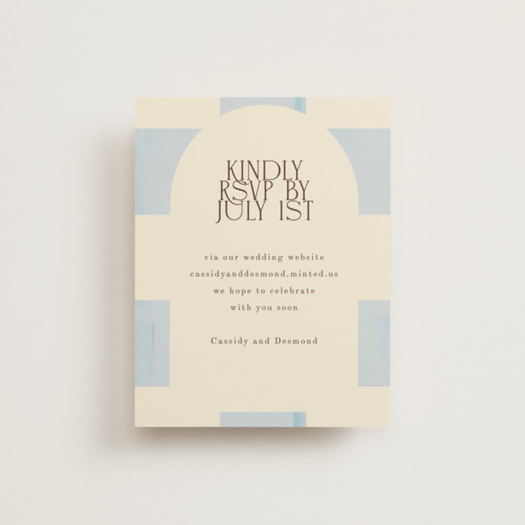 "Checker Wash" - RSVP Online Enclosure Cards in Ivory by Baumbirdy - Front