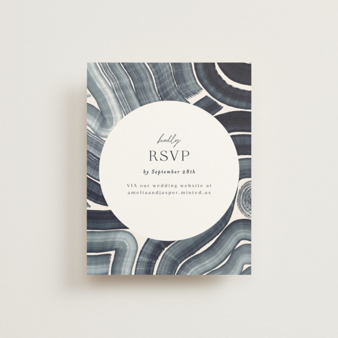 "Painted Trails" - RSVP Online Enclosure Cards in Navy by Alethea and Ruth - Front