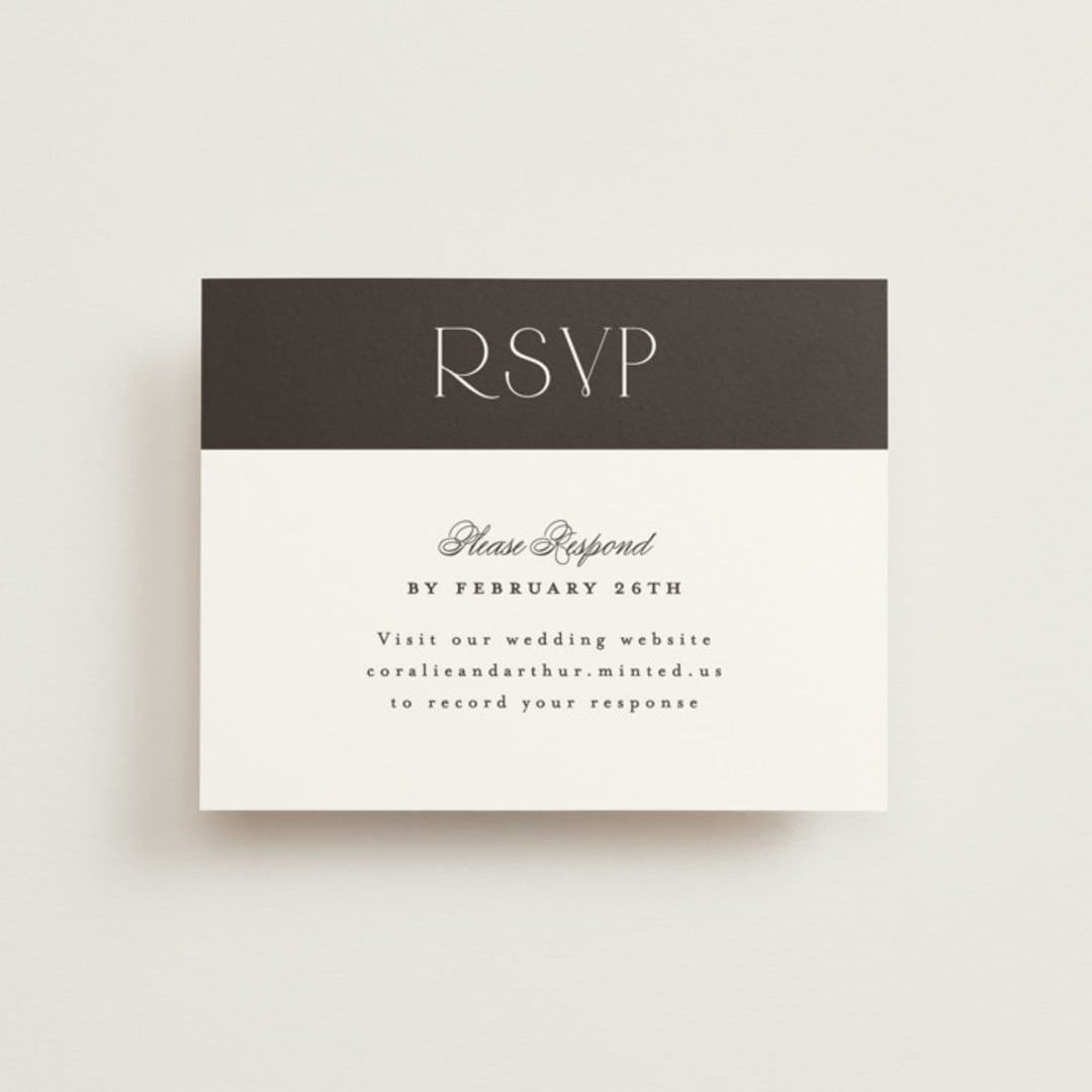 "Arcadia" - RSVP Online Enclosure Cards in Noir by Olivia Raufman - Front