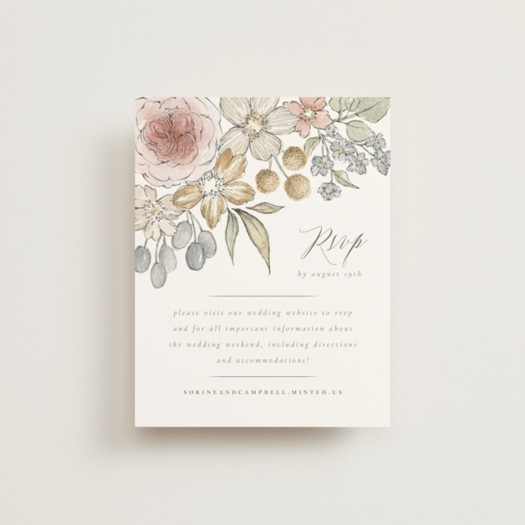 "Summer Garden" - RSVP Online Enclosure Cards in Garden Rose by Wildfield Paper Co - Front