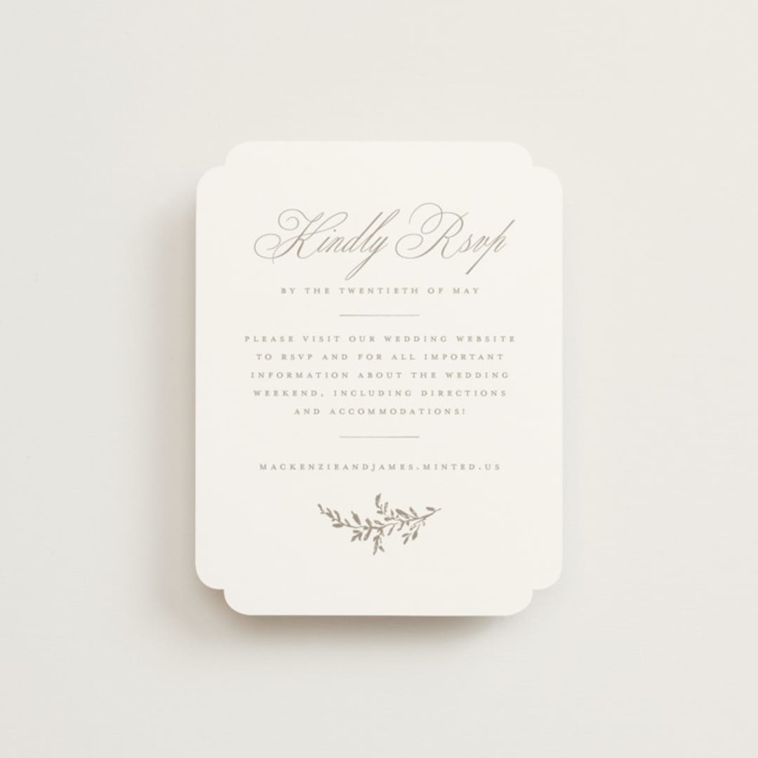 "Romantic Wreath" - RSVP Online Enclosure Cards in Chantilly by Wildfield Paper Co - Front