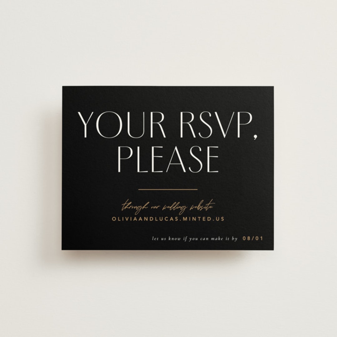 "love love love" - RSVP Online Enclosure Cards in Onyx by Robert and Stella - Front