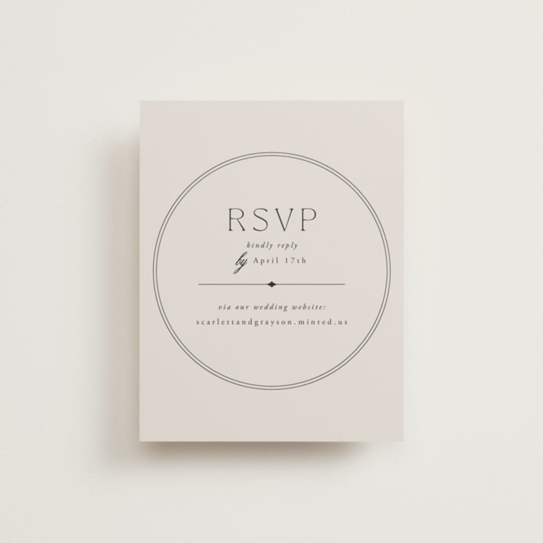 "Capsule" - RSVP Online Enclosure Cards in Stone by Everett Paper Goods - Front
