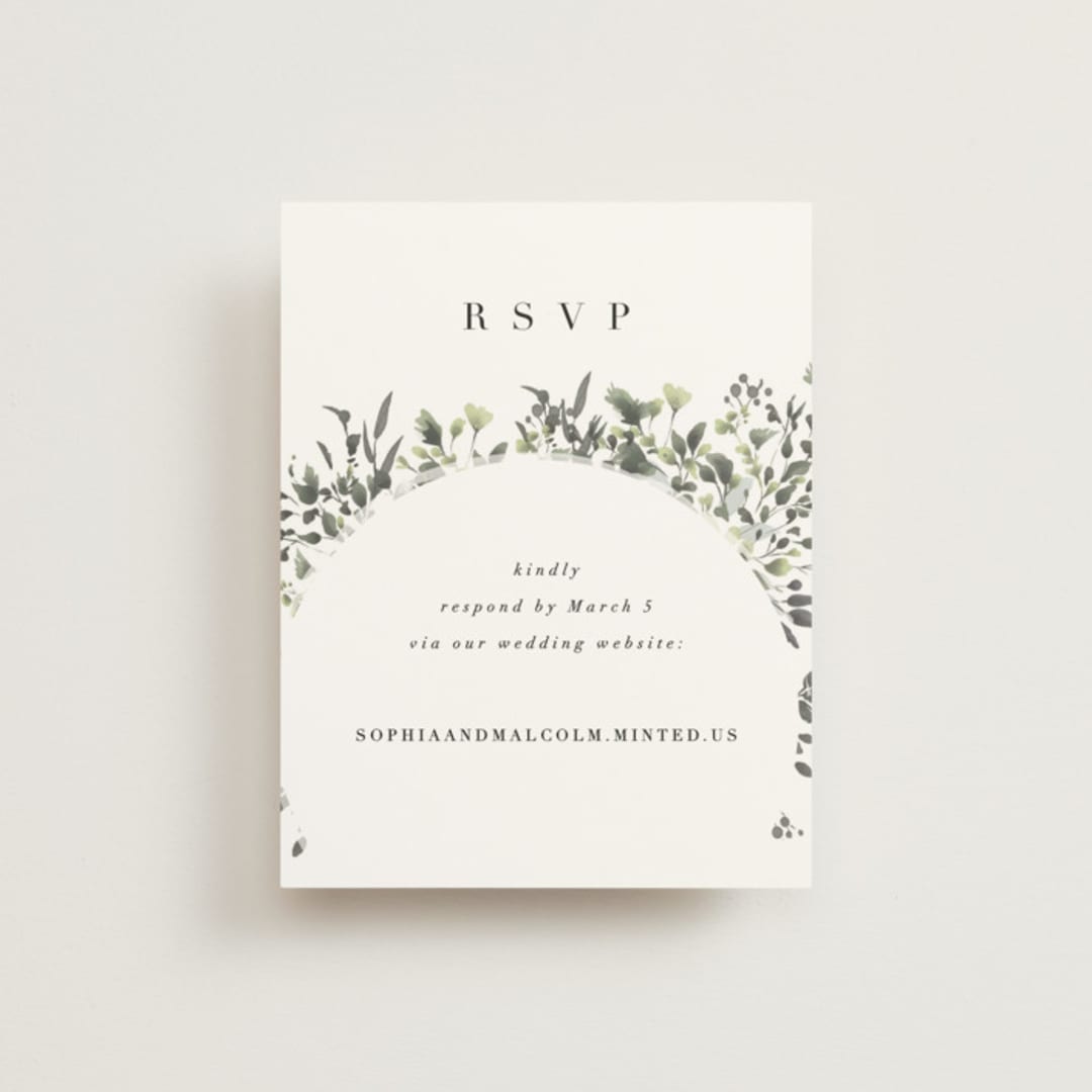 "Forever in Love" - RSVP Online Enclosure Cards in Ivy by Hannah Williams - Front