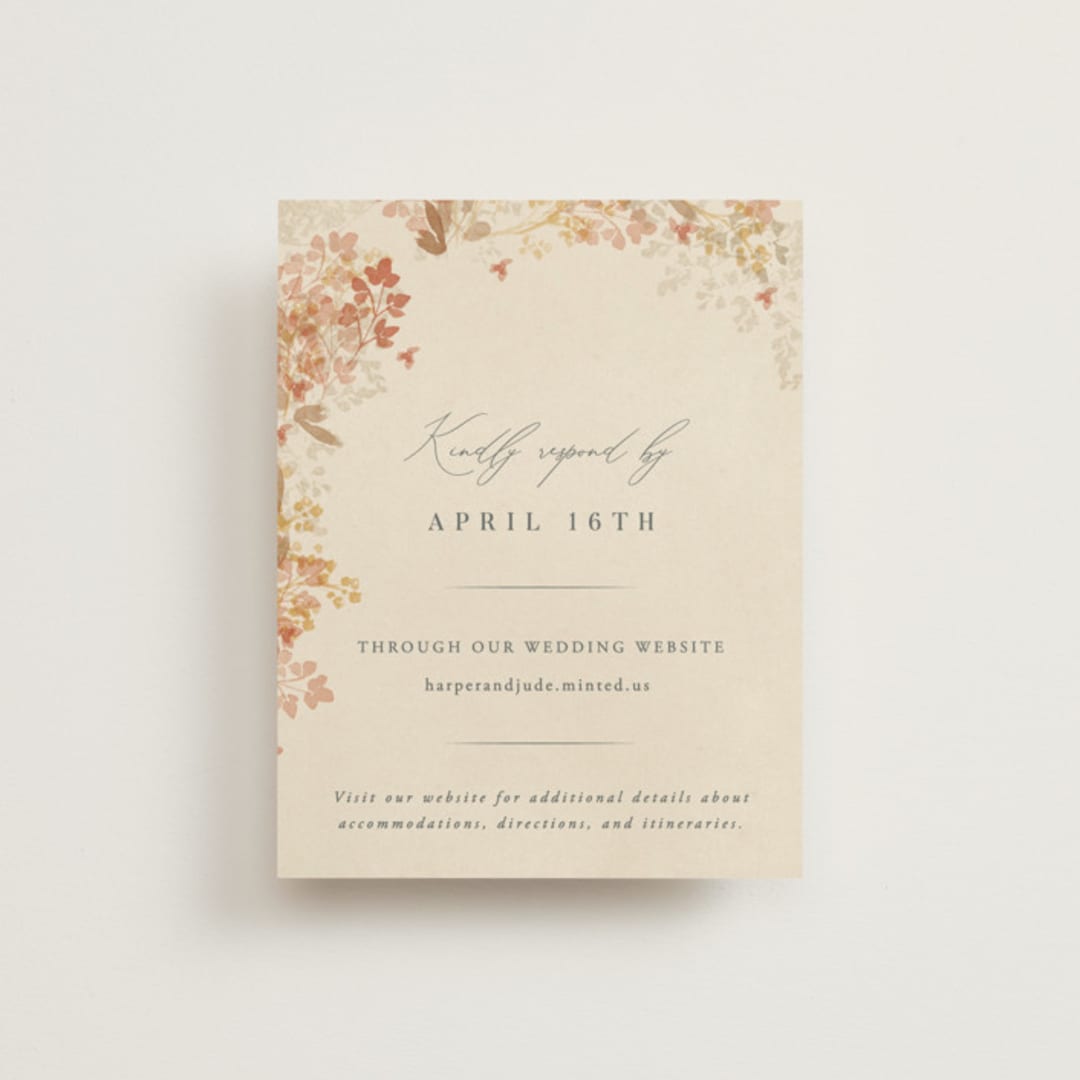 "Falling Foliage" - RSVP Online Enclosure Cards in Stone by Robert and Stella - Front
