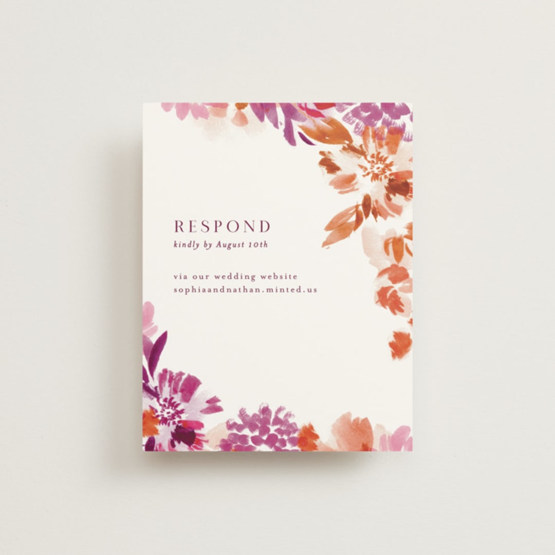 "veranda" - RSVP Online Enclosure Cards in Merlot by Angela Marzuki - Front