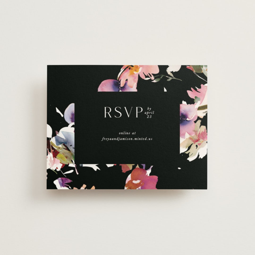 "Beauties" - RSVP Online Enclosure Cards in Noir by Lori Wemple - Front