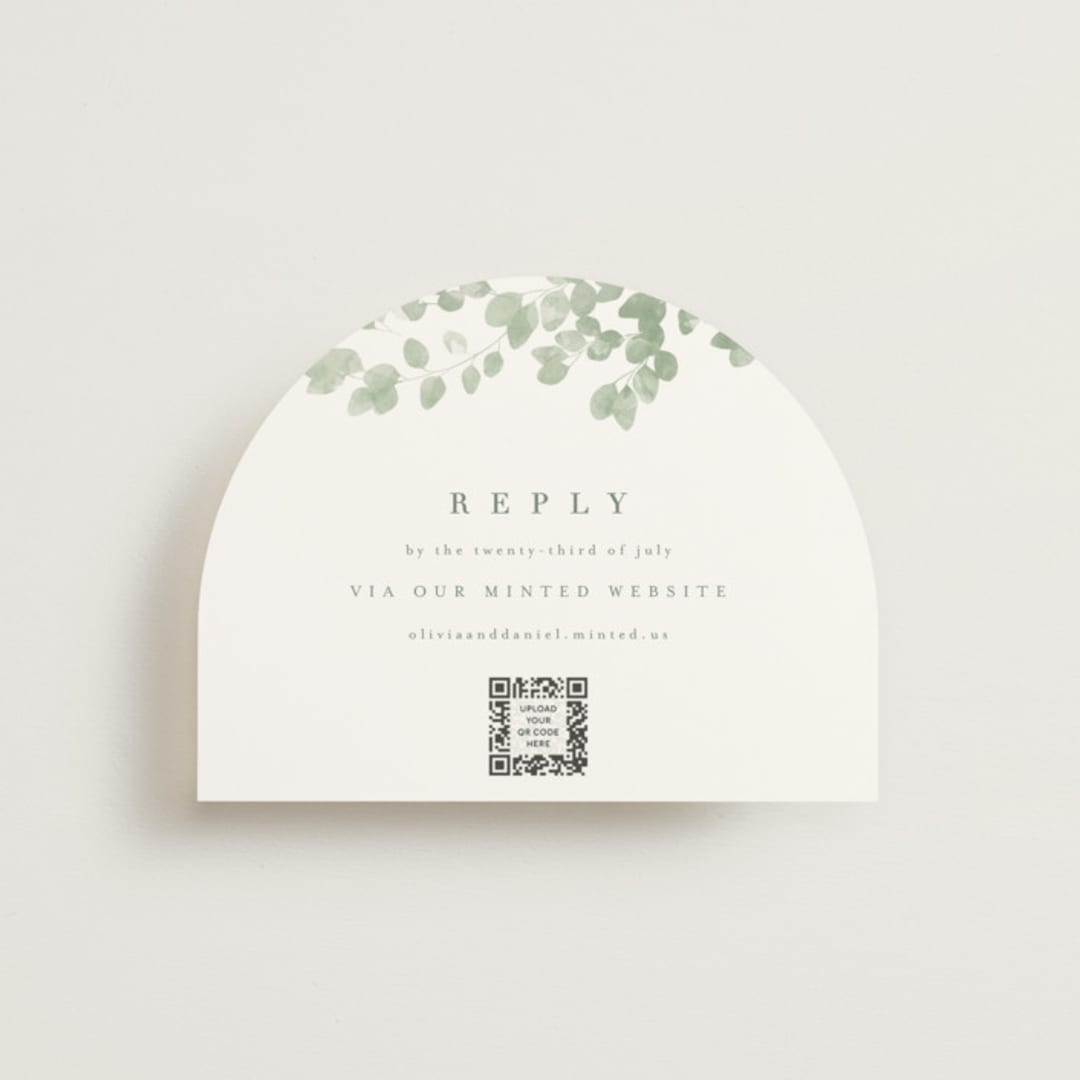 "Vining" - RSVP Online Enclosure Cards in Eucalyptus by Kristie Kern - Front