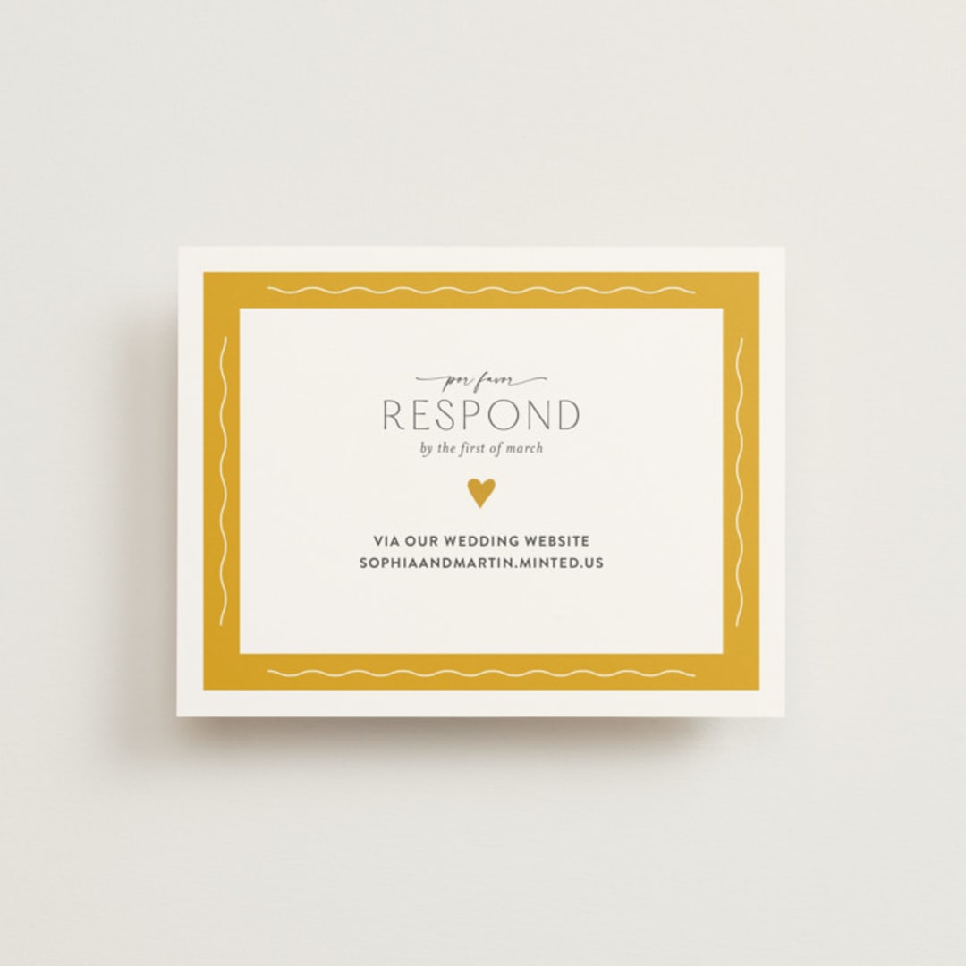 "Otomi" - RSVP Online Enclosure Cards in Sunshine by Shari Margolin - Front