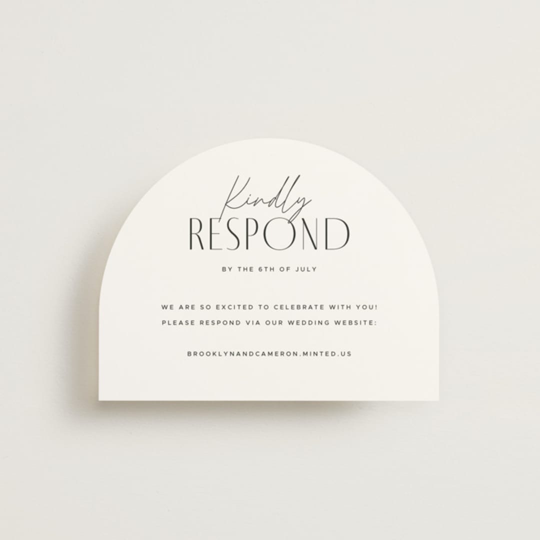 "Arabilla Overlap" - RSVP Online Enclosure Cards in Silk by Kelly Schmidt - Front