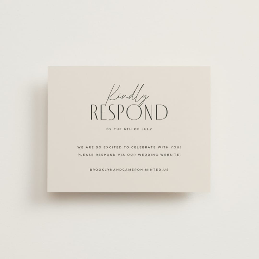 "Arabilla Overlap" - RSVP Online Enclosure Cards in Linen by Kelly Schmidt - Front