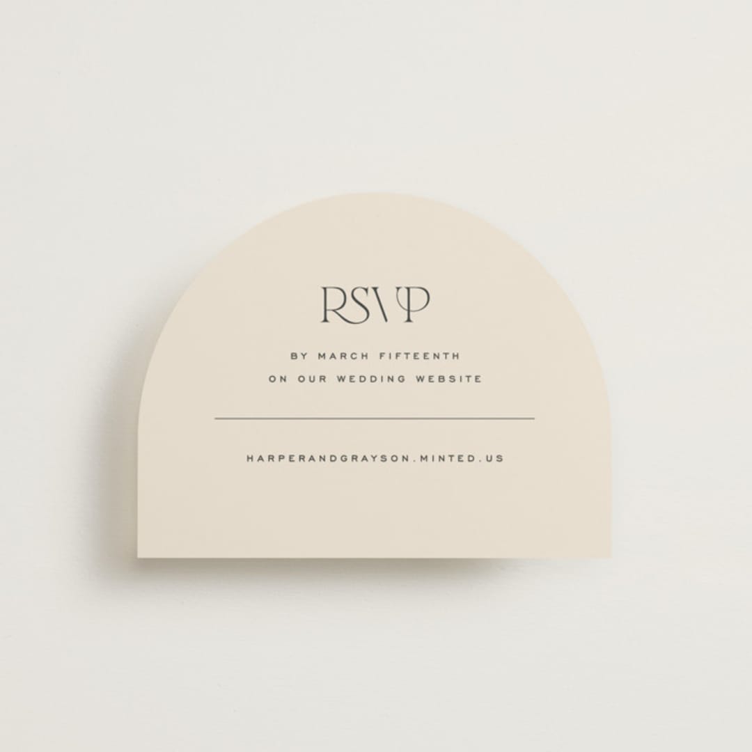 "Tendu" - RSVP Online Enclosure Cards in Creme by Carly Reed Walker - Front