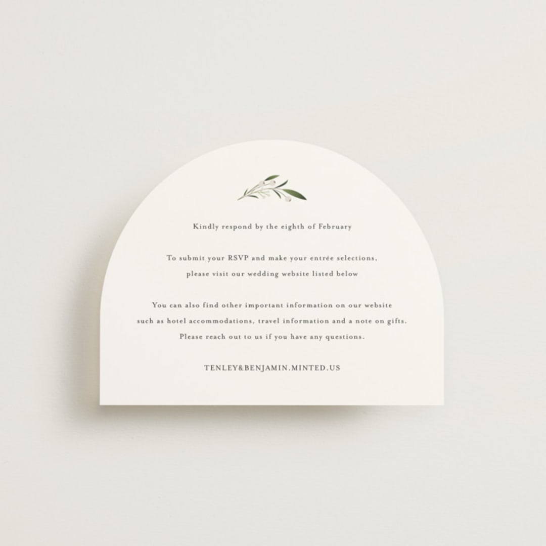 "Gentle Whisper" - RSVP Online Enclosure Cards in Cotton by Jennifer Postorino - Front