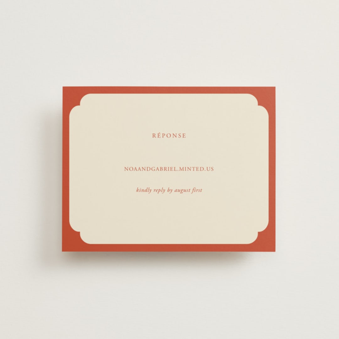 "Borders" - RSVP Online Enclosure Cards in Cherry by Ani Somi - Front