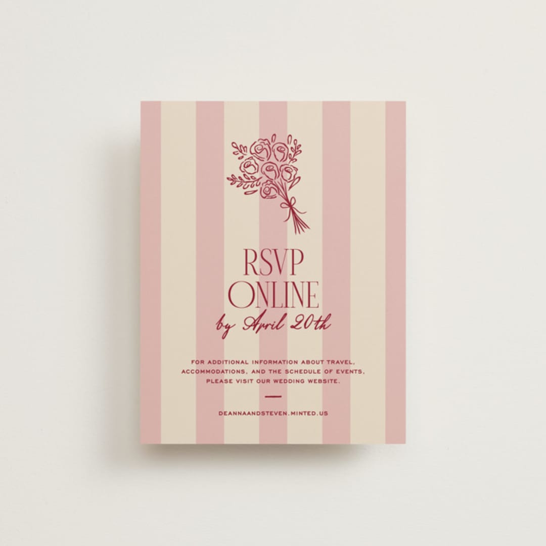 "Thompson" - RSVP Online Enclosure Cards in Rose by Jennifer Lew - Front
