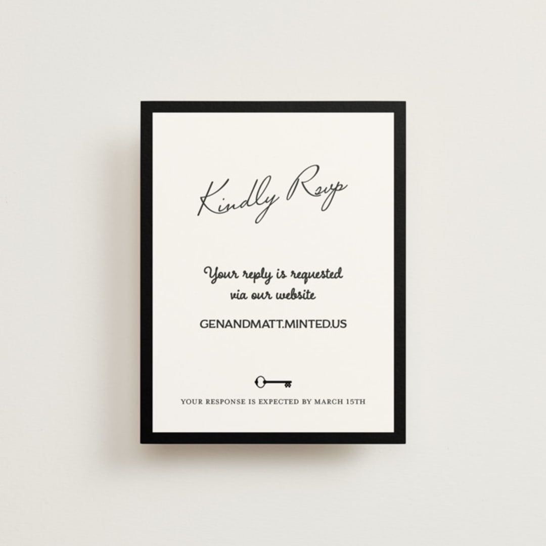 "Hotel" - RSVP Online Enclosure Cards in Ivory by Studio Suku - Front