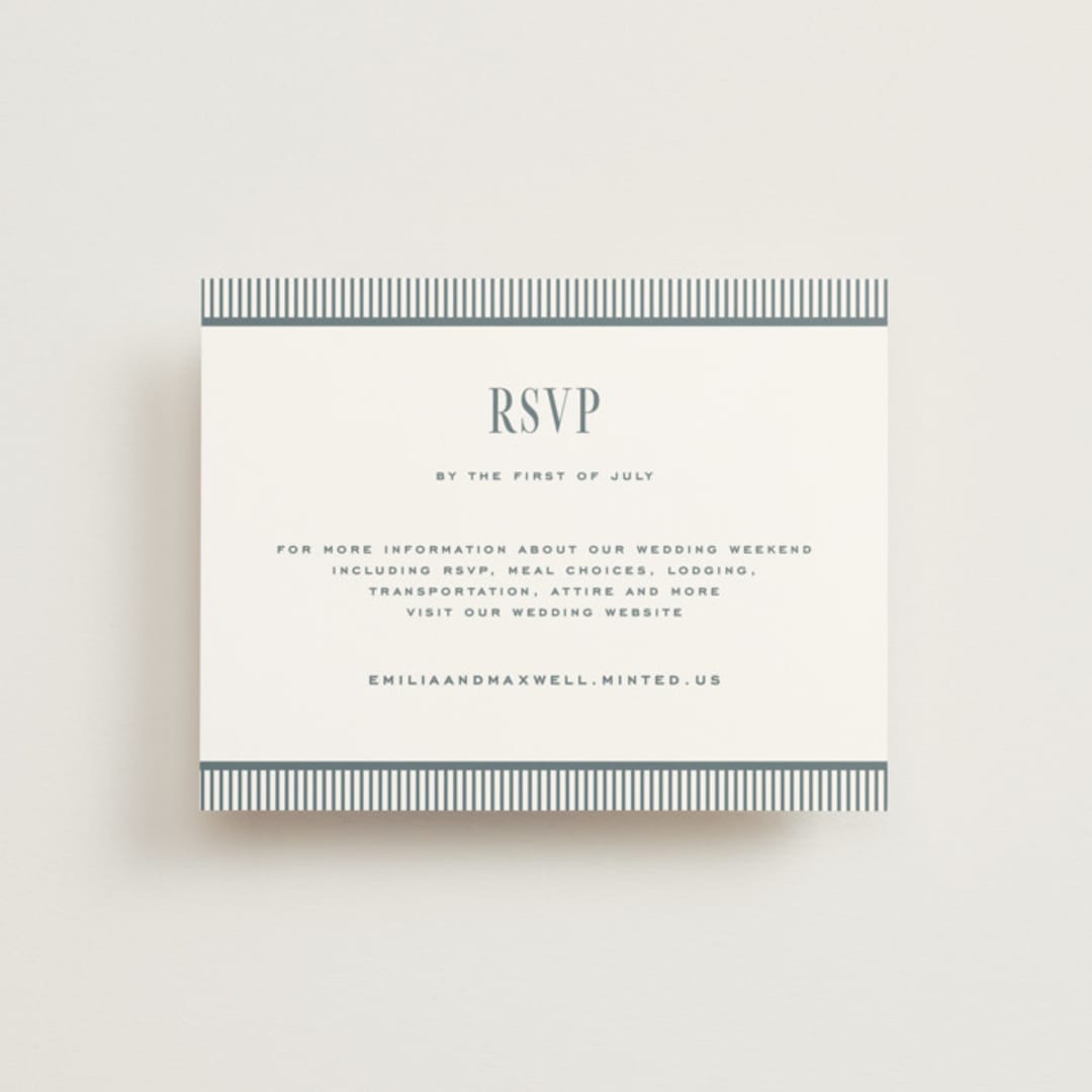 "Modern Stripes" - RSVP Online Enclosure Cards in Capri by Emily Betts - Front