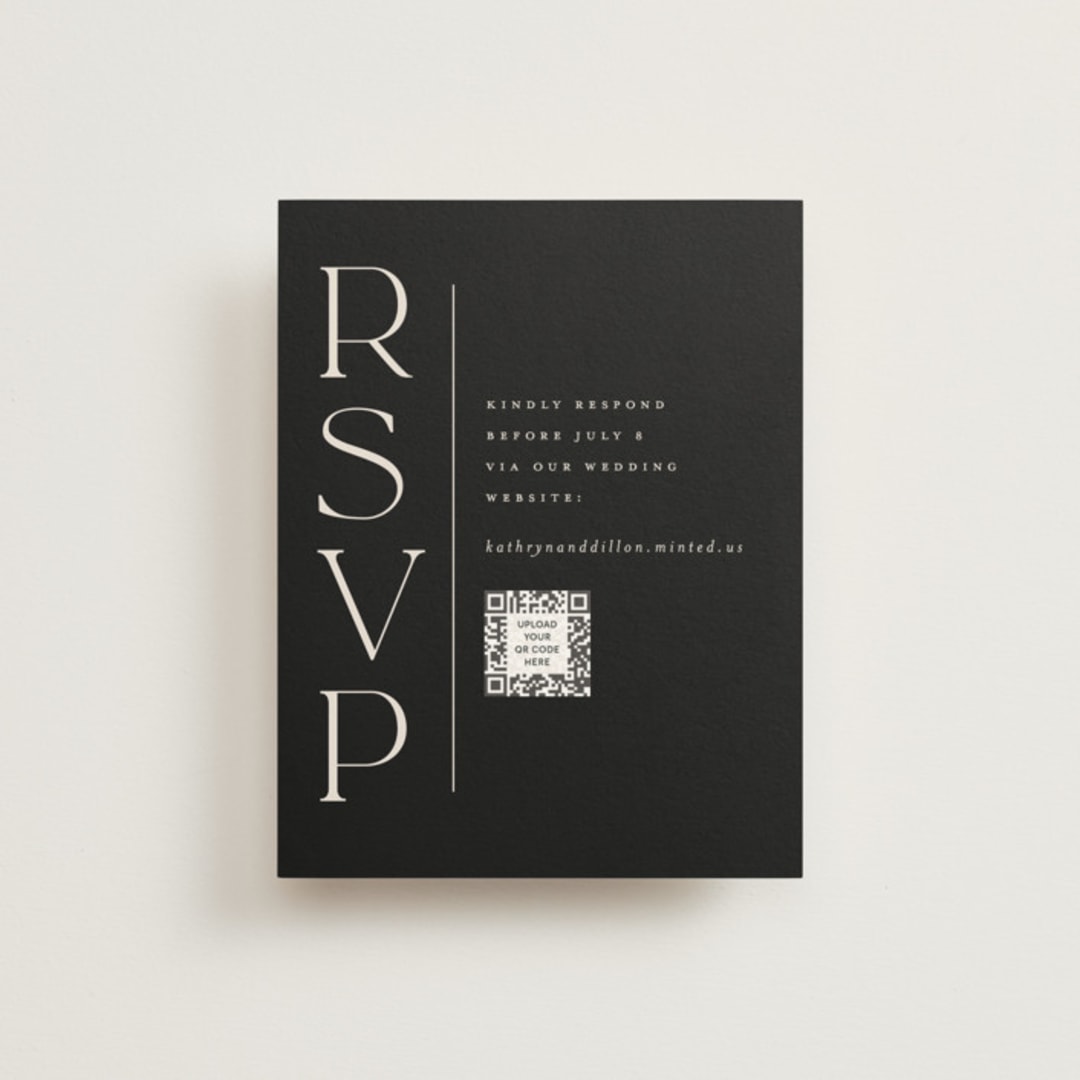 "Modern Monogram" - RSVP Online Enclosure Cards in Ecru by Erica Krystek - Front
