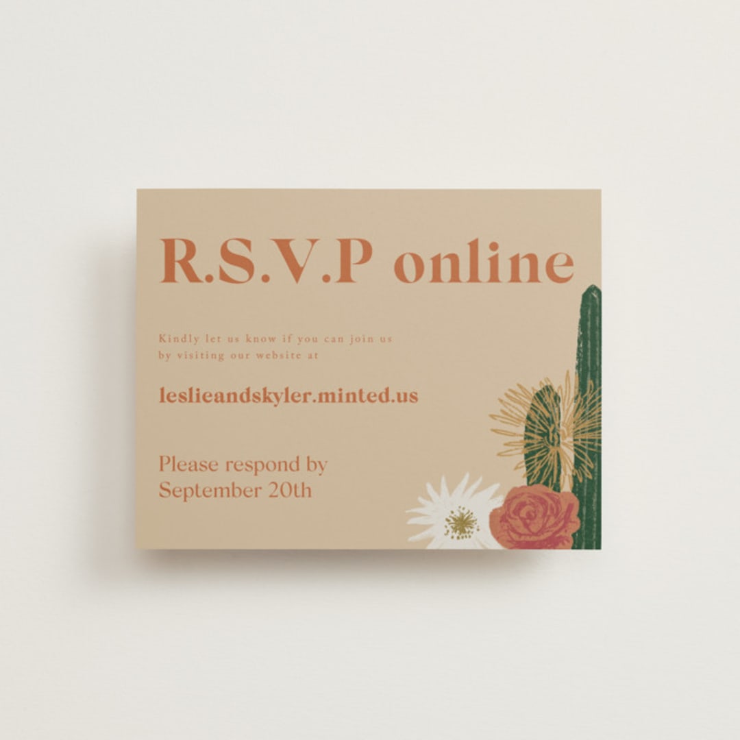 "boho desert" - RSVP Online Enclosure Cards in Sand by Cass Loh - Front