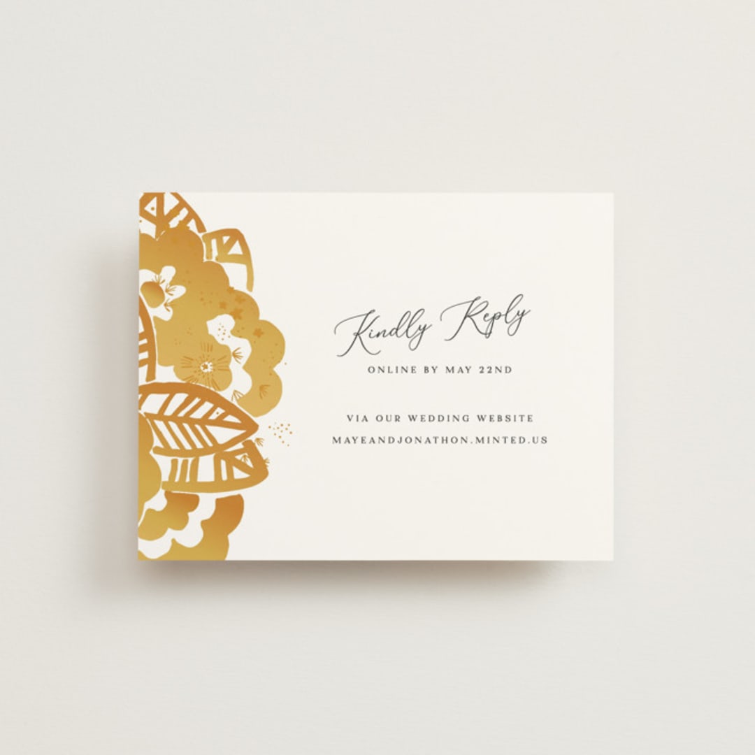 "Sparks" - RSVP Online Enclosure Cards in Sunshine by Corie Page - Front