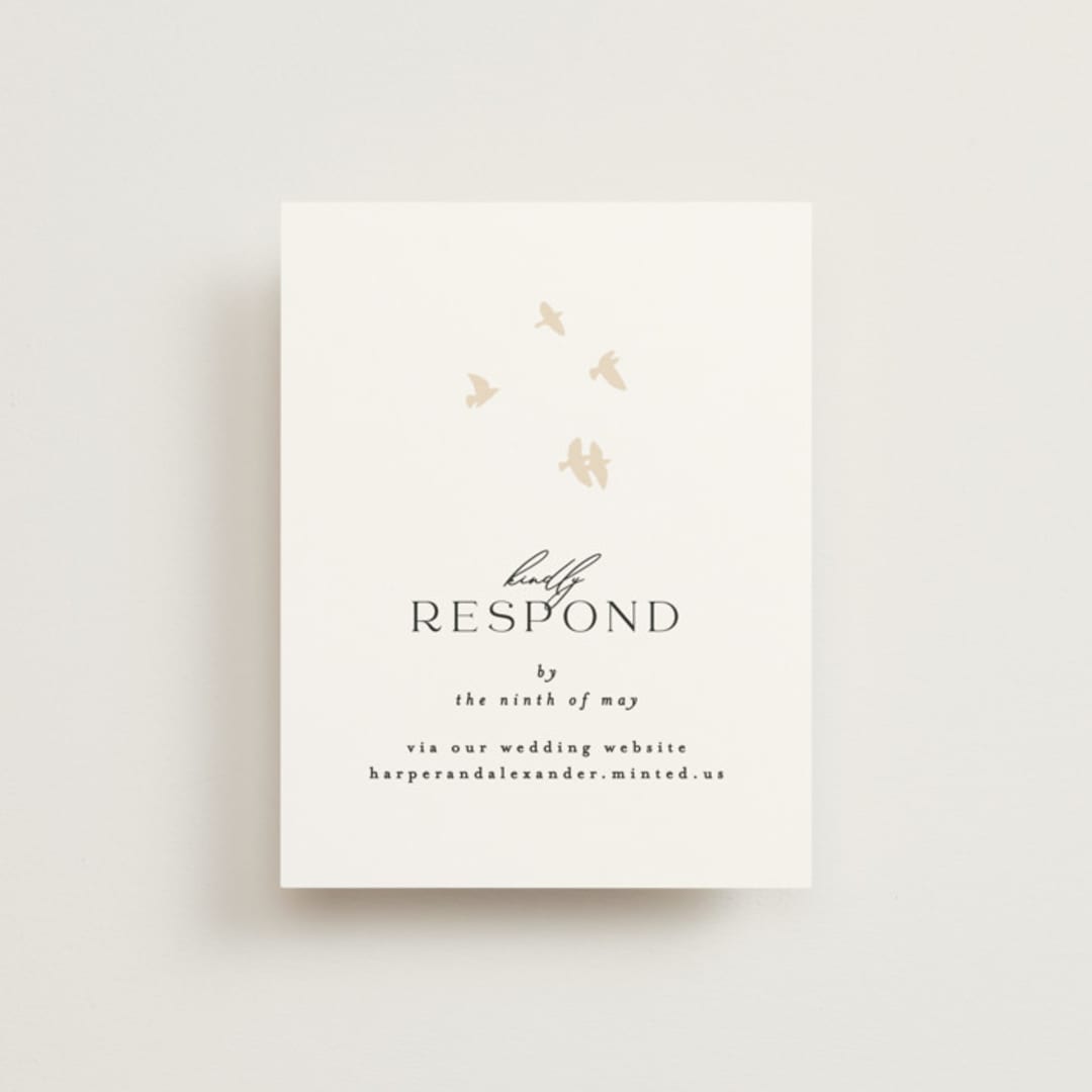"Soar" - RSVP Online Enclosure Cards in Cream by Phrosné Barwood - Front