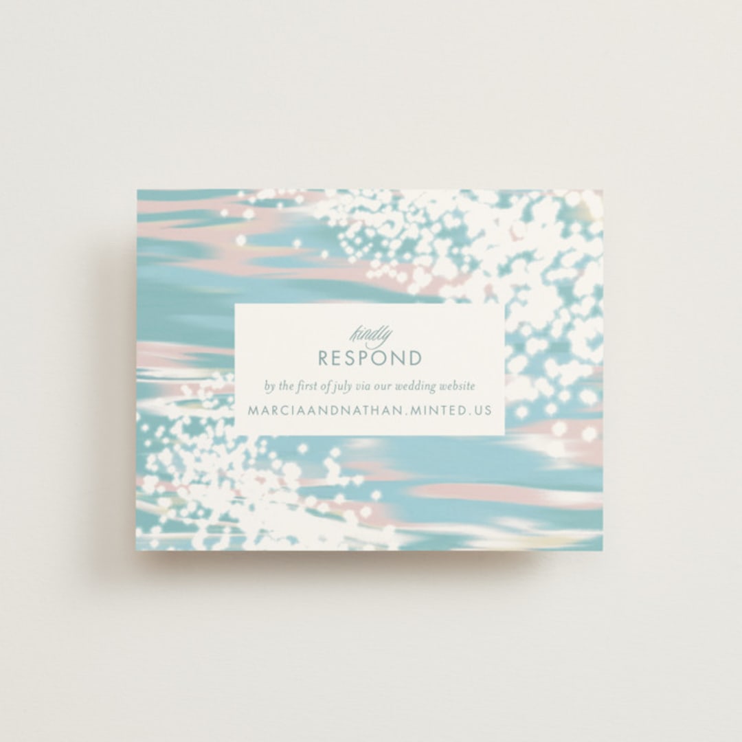 "Glisten" - RSVP Online Enclosure Cards in Rose Quartz by Sam Dubeau - Front
