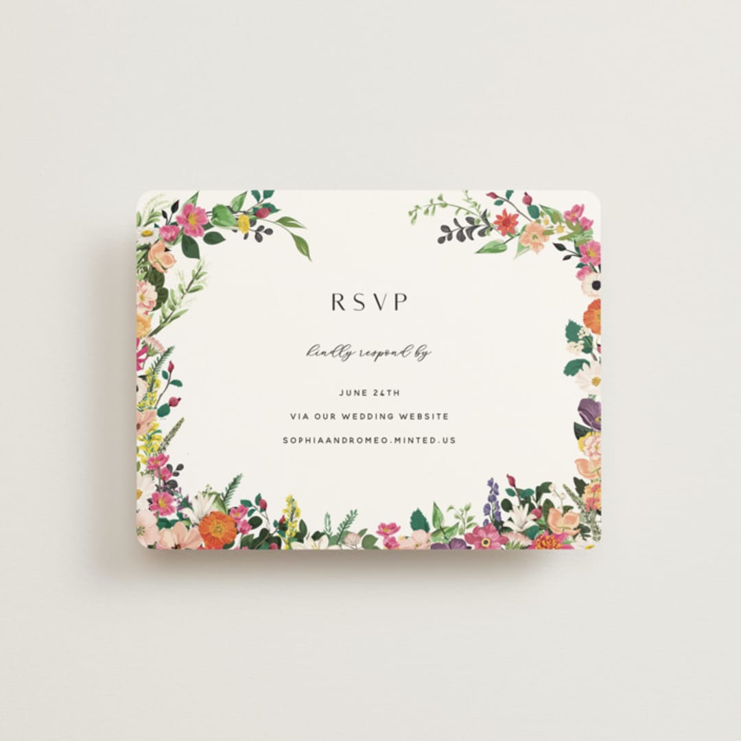 "Secret Garden" - RSVP Online Enclosure Cards in Daisy by Susan Moyal - Front