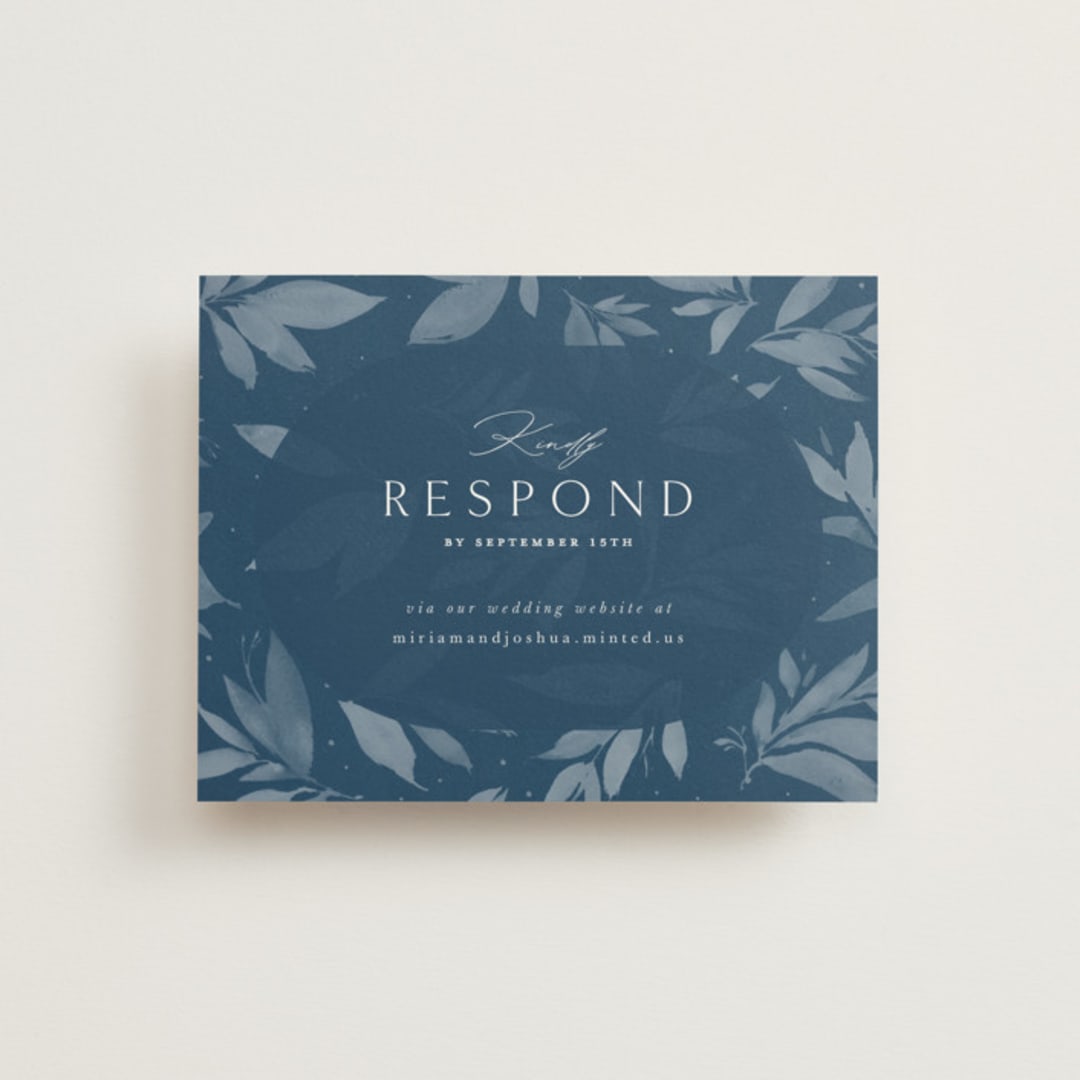 "Linen" - RSVP Online Enclosure Cards in Midnight by Ashley Rosenbaum - Front