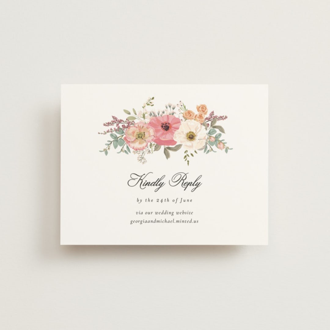 "Cherished" - RSVP Online Enclosure Cards in Sunset by Susan Moyal - Front