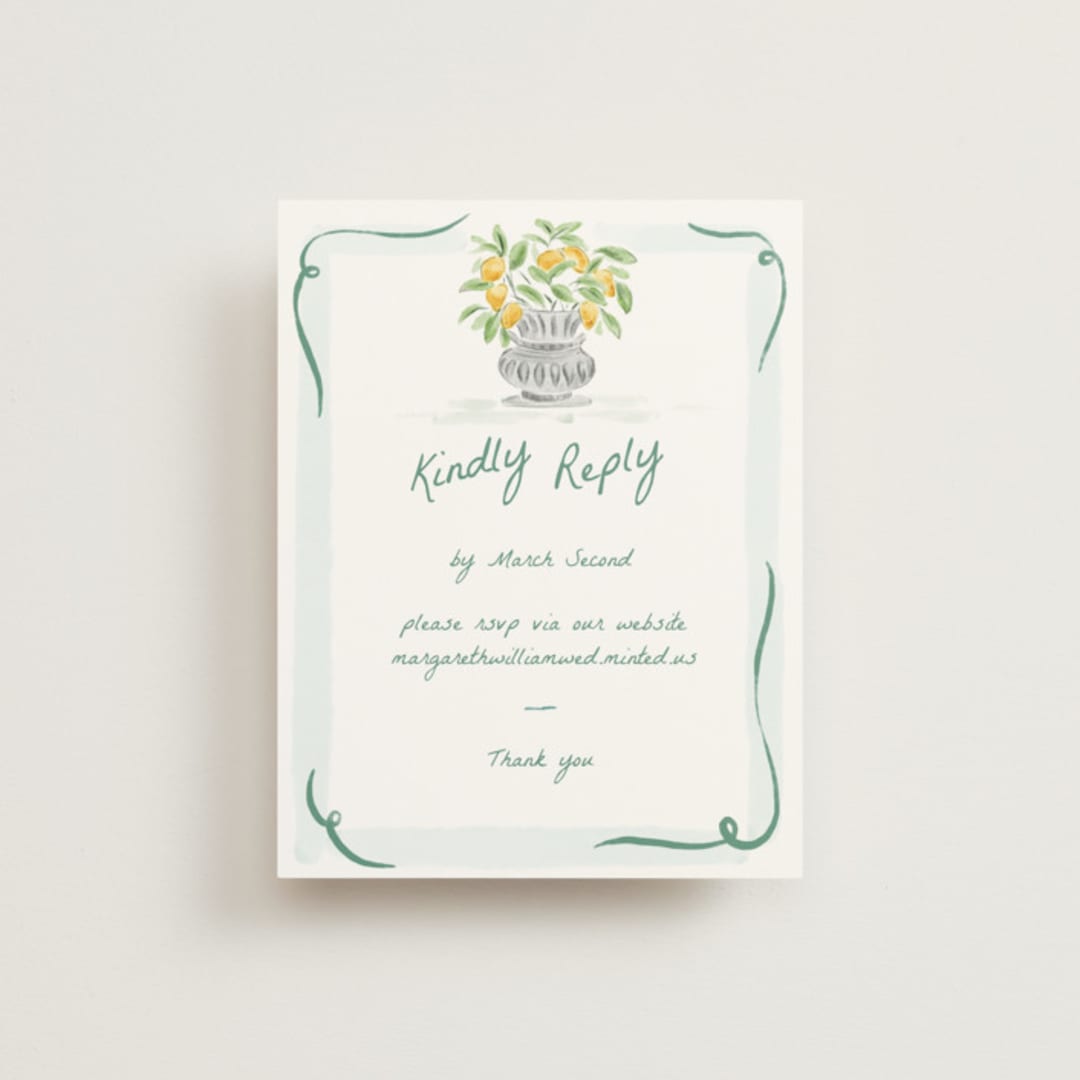 "Giardino" - RSVP Online Enclosure Cards in Celadon by Pati Cascino - Front