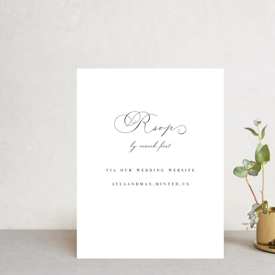 "Sweet Nothings" - RSVP Online Enclosure Cards in Linen by Keen Peachy - Front